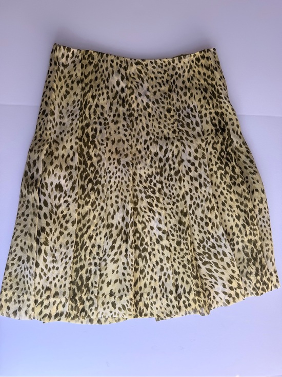 Carlisle Dresses & Skirts - 2/$40 Carlisle Silk Leopard Print A-Line Women's Skirt - Yellow/Lime green